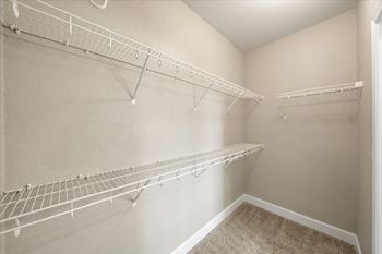 Empty white shelves